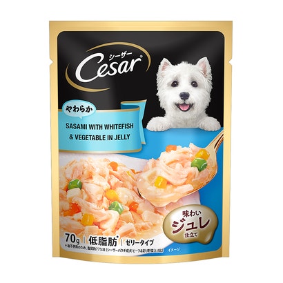 Cesar Adult Wet Dog Food - Sasami With Whitefish,Cheese & Vegetable In Jelly